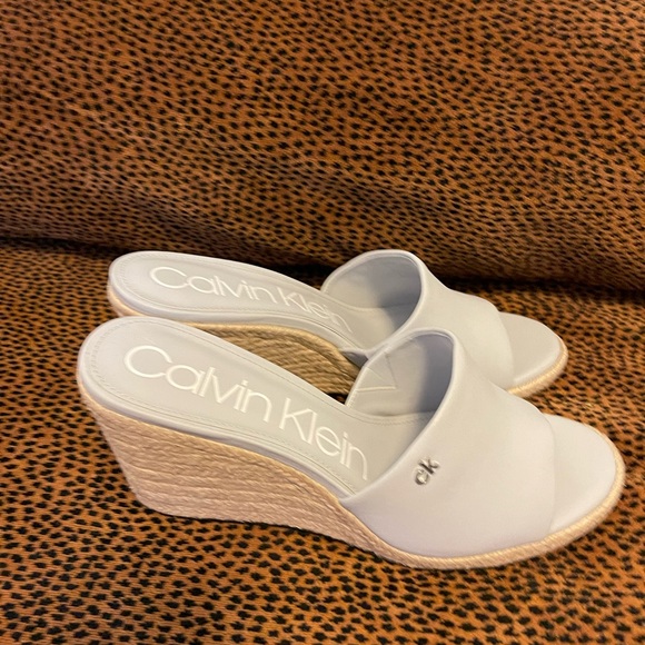 Light pale blue, wedge espadrille slides. New, no tags. - Picture 2 of 3